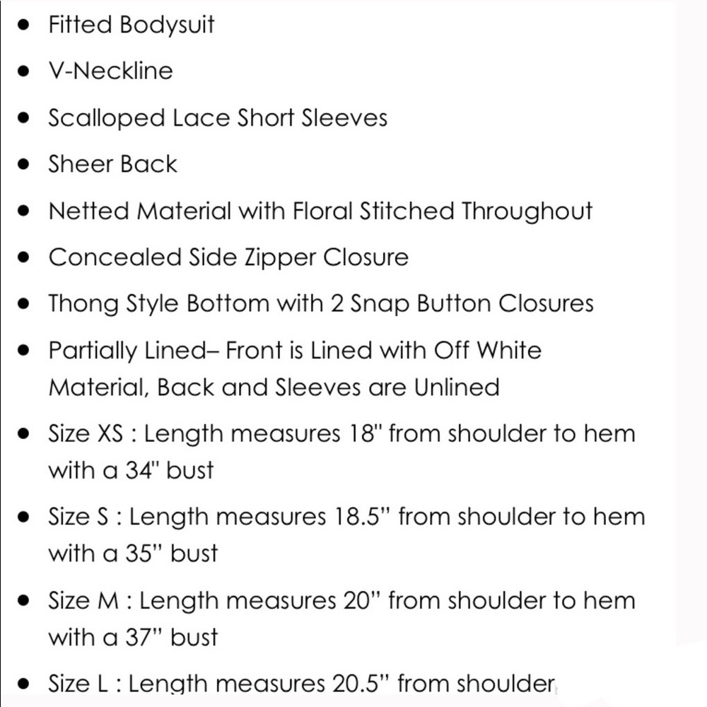 Embroidered Lace Body Suit - Picture 5 of 6